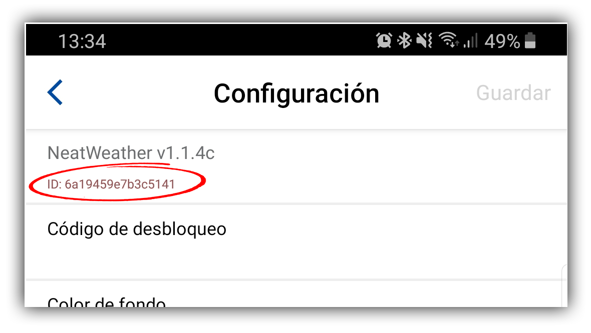 Install ID in the settings menu