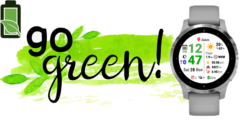 Neat Weather watchface Go Green battery efficient banner